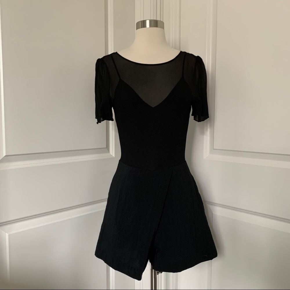 MAJE Mesh Back Tie Up Romper